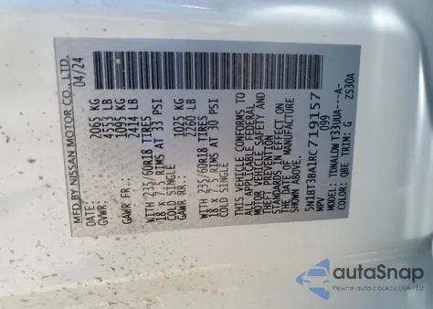 2024 Nissan Rogue Sv из США, поврежденный, VIN 5N1BT3BA1RC719157